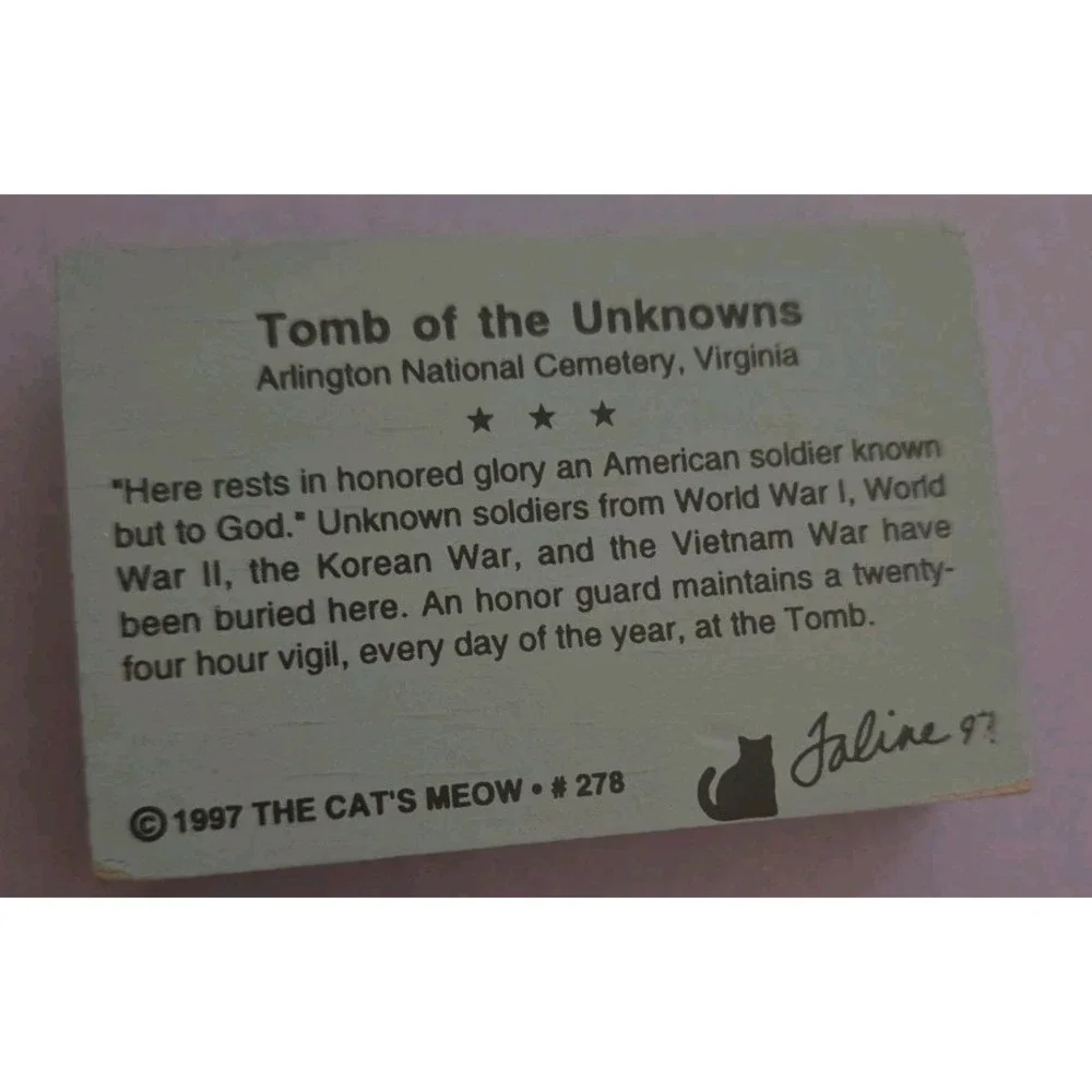 1997 The Cats Meow Tomb Of The Unknown Soldiers Arlington National Cemetery VA